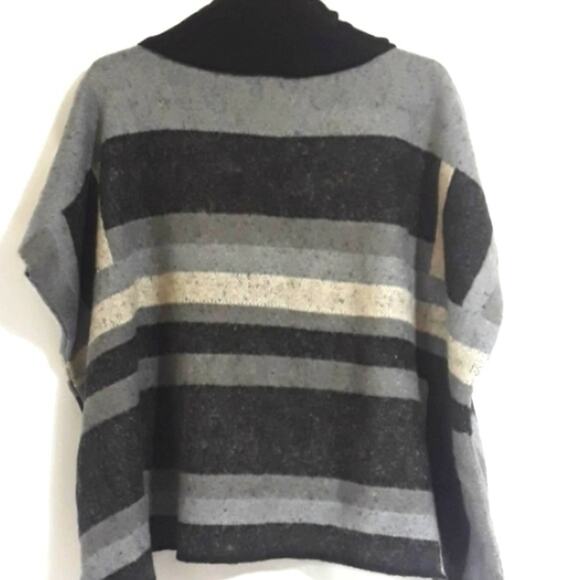 NWT Women Sz L  Cowl Neck Lagenlook Oversized Boxy Artsy Grunge Pockets Sweater - Picture 2 of 12
